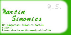 martin simonics business card